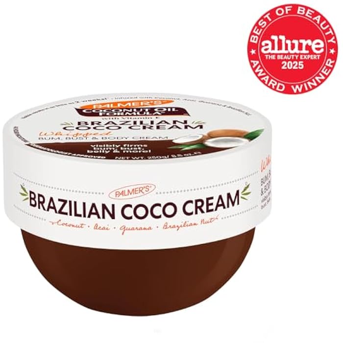 Palmer's Coconut Oil Formula Brazilian Coco Cream with Vitamin E, 8.8 Fl Oz, Whipped Bum, Bust & Body Cream, Helps with Skin Tightening & Firming - Image 2